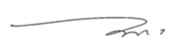 Signature of Masumi Tadashima, Instructor and Representative Director